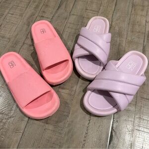 2 Pairs NoBo Sandals Lavender and Pink Rubber Shoes Size 8
